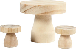 Houten Mini-meubels 3-delig Blank