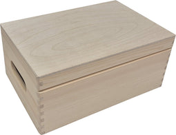 Houten opbergkist met klepdeksel L 29,5 CM x B 19,5 CM x H 12,9 CM