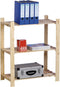 Houten opbergrek enkel 15kg 3 legplanken - breed
