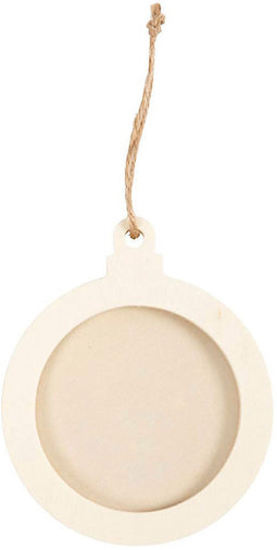 Houten Ronde Lijst Hanger 8cm, 24st.