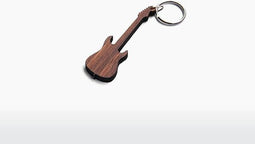 Houten Sleutelhanger – Elektrische Gitaar – Walnoot
