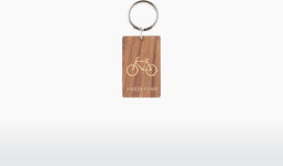Houten Sleutelhanger - Fiets - Walnoot & Esdoorn