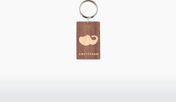 Houten Sleutelhanger - Klomp - Walnoot & Esdoorn