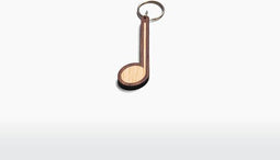Houten Sleutelhanger – Muzieknoot – Walnoot & Esdoorn