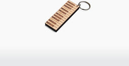 Houten Sleutelhanger – Piano – Esdoorn & Walnoot