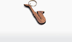 Houten Sleutelhanger – Saxofoon – Walnoot