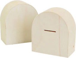 Houten Spaarpot - Afm 10x9 cm - 12 stuks