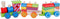 Houten Stapeltrein met 2 Wagons