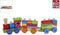 Houten Stapeltrein met 2 Wagons