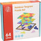 Houten Tangram Puzzel Regenboog Set, 64dlg.