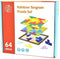 Houten Tangram Puzzel Regenboog Set, 64dlg.