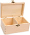 Houten theekist 2-vaks 14,5cm x 9cm x 7cm pine