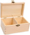 Houten theekist 2-vaks 14,5cm x 9cm x 7cm pine