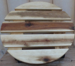 Houten trolly rond plastic wieltjes