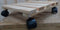 Houten trolly vierkant plastic wieltjes