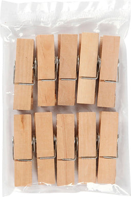 Houten Wasknijpers 7cm, 10st.