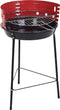 Houtskoolbarbecue Ø33 cm - Verstelbare Grill BBQ - Halfopen | Zwart/Rood