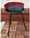 Houtskoolbarbecue Ø33 cm - Verstelbare Grill BBQ - Halfopen | Zwart/Rood