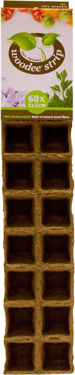 Houtvezel kweekpotjes/stekpotjes 1x tray met 60 vakjes 5 x 5 cm - Kweekbak accessoires