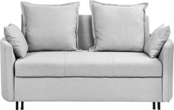 HOVIN - Slaapbank 2-zits - Lichtgrijs - Polyester
