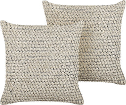 HOWEA - Sierkussen set van 2 - Beige - 45 x 45 cm - Katoen