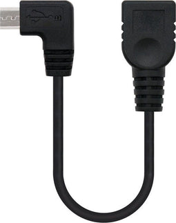 Nanocable 10.01.3600 - USB 2.0a naar USB B - Mannelijk/Vrouwelijk 15 cm - Zwart