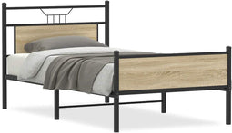 vidaXL - Bedframe - zonder - matras - hout - sonoma - eikenkleurig - 100x200 - cm
