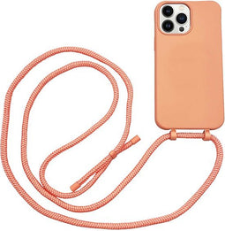 Høyde - Geschikt voor iPhone 13 Pro Max - Telefoonhoes met koord - Oranje