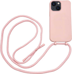 Høyde - Geschikt voor iPhone 13 - Telefoonhoes met koord - Roze