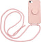 Høyde - Geschikt voor iPhone SE (2022 / 2020) / 8 / 7 / 6(s) - Telefoonhoes met koord + Socket houder - Roze