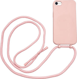 Høyde - Geschikt voor iPhone SE (2022 / 2020) / 8 / 7 / 6(s) - Telefoonhoes met koord - Roze
