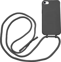 Høyde - Geschikt voor iPhone SE (2022 / 2020) / 8 / 7 / 6(s) - Telefoonhoes met koord - Zwart
