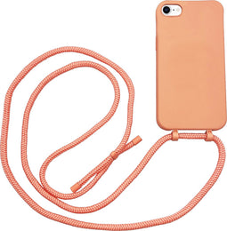 Høyde - Geschikt voor iPhone SE (2022 / 2020) / 8 / 7 / 6(s) - Telefoonhoes met koord - Oranje