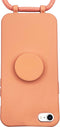 Høyde - Geschikt voor iPhone SE (2022 / 2020) / 8 / 7 / 6(s) - Telefoonhoes met koord + Socket houder - Oranje