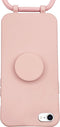 Høyde - Geschikt voor iPhone SE (2022 / 2020) / 8 / 7 / 6(s) - Telefoonhoes met koord + Socket houder - Roze