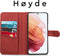 Høyde - Vegan lederen bookcase hoes - 100% Biologisch Afbreekbaar - Geschikt voor Samsung Galaxy S21 - Rood
