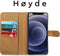 Høyde - Vegan lederen bookcase hoes - 100% Biologisch Afbreekbaar - Geschikt voor iPhone 12 / 12 Pro - Cognac