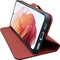 Høyde - Vegan lederen bookcase hoes - 100% Biologisch Afbreekbaar - Geschikt voor Samsung Galaxy S21 - Rood