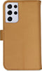 Høyde - Vegan lederen bookcase hoes - 100% Biologisch Afbreekbaar - Geschikt voor Samsung Galaxy S21 Ultra - Cognac