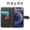 Høyde Vegan leren bookcase hoes 100% Biologisch Afbreekbaar iPhone 12 Mini - Zwart