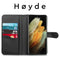 Høyde Vegan leren bookcase hoes 100% Biologisch Afbreekbaar Samsung Galaxy S21 Ultra - Zwart