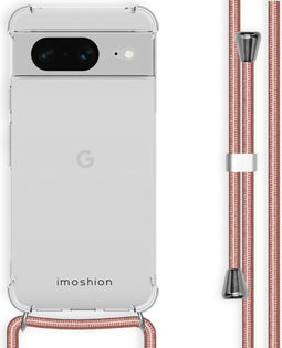 iMoshion Hoesje Geschikt voor Google Pixel 8 Hoesje Met Koord - iMoshion Backcover met koord - Rosé Goud