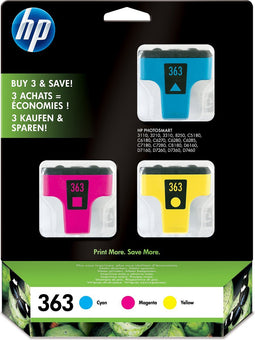 HP 363 Inktcartridges - Cyaan / Geel / Magenta