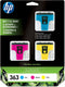 HP 363 Inktcartridges - Cyaan / Geel / Magenta