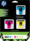 HP 363 Inktcartridges - Cyaan / Geel / Magenta