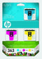 HP 363 Inktcartridges - Cyaan / Geel / Magenta