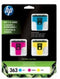 HP 363 Inktcartridges - Cyaan / Geel / Magenta