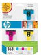 HP 363 Inktcartridges - Cyaan / Geel / Magenta