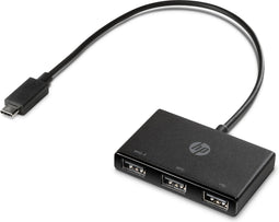 HP USB-C to USB-A - Hub - 3 x SuperSpeed USB 3.0 - desktop - voor Elite c1030; EliteBook 83X G7, 84X G7, 85X G7; ProDesk 400 G7; ZBook Create G7, Studio G7