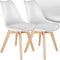tectake® Eetkamerstoel Frederikke - Set van 2 Eetkamerstoelen - Ergonomische Zitting - Wit (2 stuks)